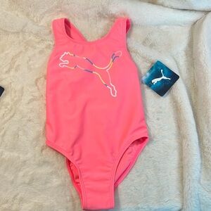 Little Girls one piece swim suit Puma size 4 NWT